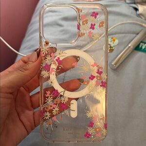 15 pro max Kate Spade Floral Clear Phone Case